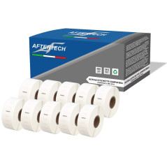 Aftertech 10x 11352 25x54mm Rouleaux d'étiquettes adhésives compatibles (500 étiquettes/rouleau = 5000 au total) pour imprimante