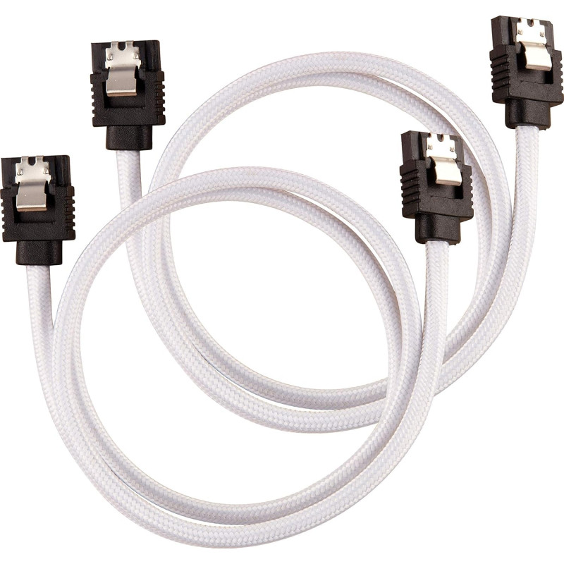 Câble SATA gainé CORSAIR Premium - SATA 6Gbps 60 cm, blanc Câble SATA gainé CORSAIR Premium - SATA 6Gbps 60 cm, blanc