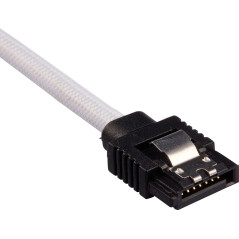 Câble SATA gainé CORSAIR Premium - SATA 6Gbps 60 cm, blanc