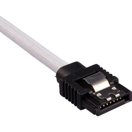 Câble SATA gainé CORSAIR Premium - SATA 6Gbps 60 cm, blanc