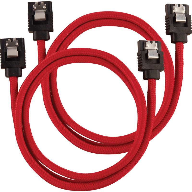 CORSAIR Premium Câble SATA gainé - SATA 6Gbps 60 cm - Rouge CORSAIR Premium Câble SATA gainé - SATA 6Gbps 60 cm - Rouge