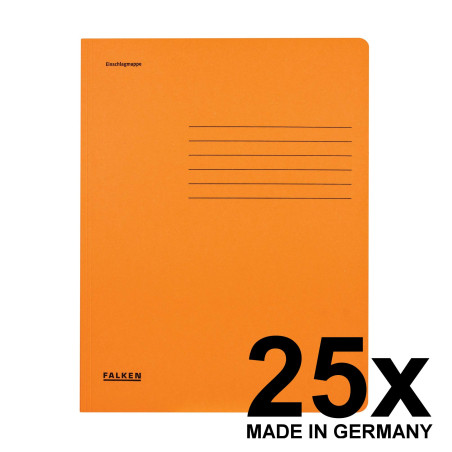 Falken - Réf. 80001472001F - Carton de 25 chemises à rabats carte recyclée A4 - Orange