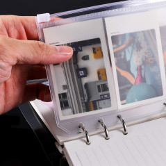 Lot de 15 pochettes en plastique, format A6, 6 trous, avec fermeture à glissière, étanche, pour documents, carnets, cartes