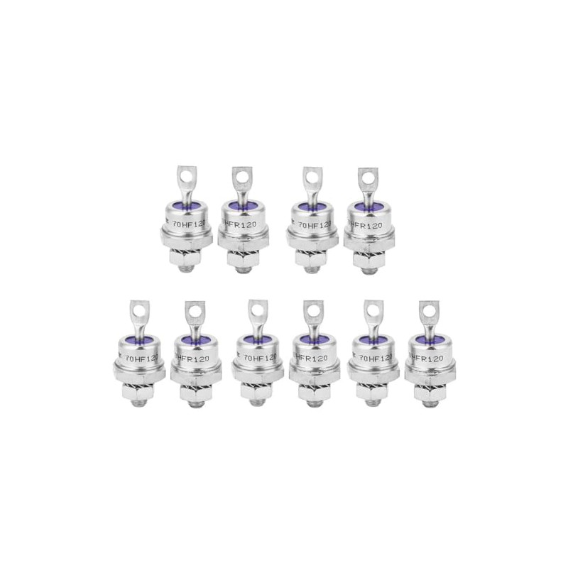 5 Paires 70HFR120 70HF120 Diode de Redressement en Spirale de Polarité pour Charge et Convertisseur de Batterie 70A 1200V 5 Paires 70HFR120 70HF120 Diode de Redressement en Spirale de Polarité pour Charge et Convertisseur de Batterie 70A 1200V