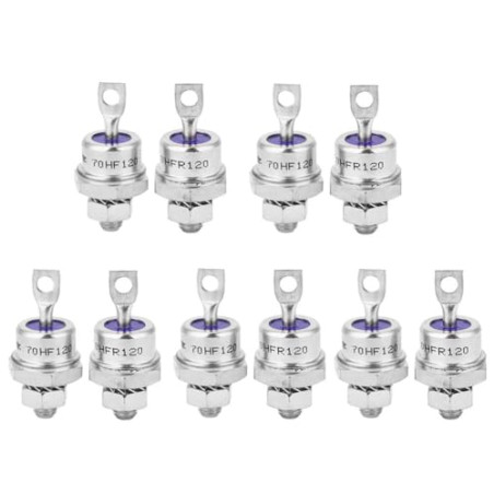 5 Paires 70HFR120 70HF120 Diode de Redressement en Spirale de Polarité pour Charge et Convertisseur de Batterie 70A 1200V