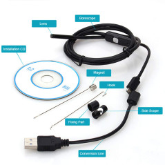 Endoscope USB Android, 7mm, 2m de Longueur, ¨¦tanche avec 6 LED, Mini Cam¨¦ra d'Inspection Flexible