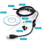 Endoscope USB Android, 7mm, 2m de Longueur, ¨¦tanche avec 6 LED, Mini Cam¨¦ra d'Inspection Flexible Endoscope USB Android, 7mm, 2m de Longueur, ¨¦tanche avec 6 LED, Mini Cam¨¦ra d'Inspection Flexible