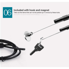 Endoscope USB Android, 7mm, 2m de Longueur, ¨¦tanche avec 6 LED, Mini Cam¨¦ra d'Inspection Flexible