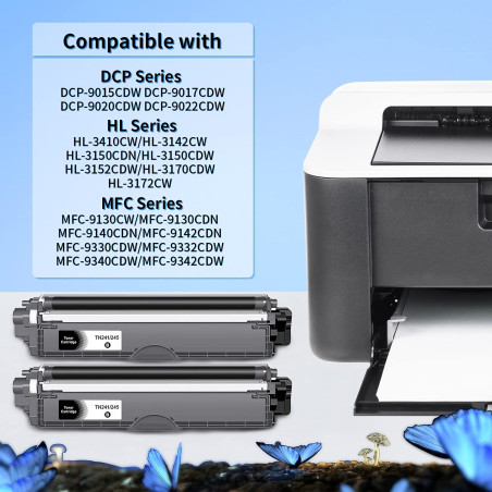 LOSMANN 2X Noir Toner Compatible pour Brother TN241 TN242 TN245 TN246 pour Brother DCP-9015CDW 9020CDW 9022CDW HL-3140CW 3150CDN