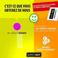 Supply Guy 5 Cartouches d'encre Compatible avec Brother LC223 Magenta pour MFC-J5320DW MFC-J5620DW MFC-J4420dw MFC-J480DW DCP-J4