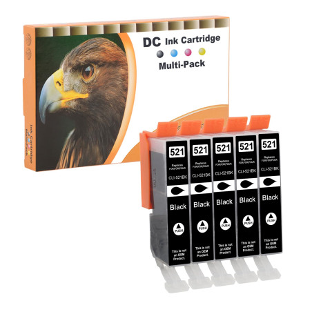 D&C CLI 521 Cartouches d'encre compatibles pour Canon CLI-521 BK pour Canon Pixma IP3600 IP4600 IP4600X IP4700 MP540 MP550 MP560