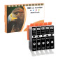 D&C CLI 521 Cartouches d'encre compatibles pour Canon CLI-521 BK pour Canon Pixma IP3600 IP4600 IP4600X IP4700 MP540 MP550 MP560