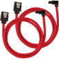 Corsair Câble SATA gainé CORSAIR Premium - SATA 6Gbps, connecteur à 90°, Rouge, 60 cm Corsair Câble SATA gainé CORSAIR Premium - SATA 6Gbps, connecteur à 90°, Rouge, 60 cm