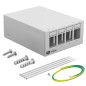 hb-digital Boîtier de panneau de brassage 4 ports pour modules Keystone avec par exemple prise RJ45 RJ11 Socket connecteur d'ant hb-digital Boîtier de panneau de brassage 4 ports pour modules Keystone avec par exemple prise RJ45 RJ11 Socket connecteur d'ant