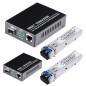 SFP+LC SM Dual A Pair de 1,25 G/s Bidi Gigabit Single Mode Convertisseur multimédia avec 2 modules émetteur-récepteur Bidi SFP L SFP+LC SM Dual A Pair de 1,25 G/s Bidi Gigabit Single Mode Convertisseur multimédia avec 2 modules émetteur-récepteur Bidi SFP L
