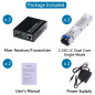 SFP+LC SM Dual A Pair de 1,25 G/s Bidi Gigabit Single Mode Convertisseur multimédia avec 2 modules émetteur-récepteur Bidi SFP L SFP+LC SM Dual A Pair de 1,25 G/s Bidi Gigabit Single Mode Convertisseur multimédia avec 2 modules émetteur-récepteur Bidi SFP L