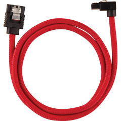 Corsair Câble SATA gainé CORSAIR Premium - SATA 6Gbps, connecteur à 90°, Rouge, 60 cm