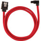 Corsair Câble SATA gainé CORSAIR Premium - SATA 6Gbps, connecteur à 90°, Rouge, 60 cm Corsair Câble SATA gainé CORSAIR Premium - SATA 6Gbps, connecteur à 90°, Rouge, 60 cm