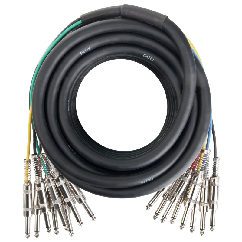 Pronomic Stage MJJ8-10 Câble Multicore 8 x 6,3 mm Jack mono vers 8 x 6,3 mm Jack mono 10 m Pronomic Stage MJJ8-10 Câble Multicore 8 x 6,3 mm Jack mono vers 8 x 6,3 mm Jack mono 10 m