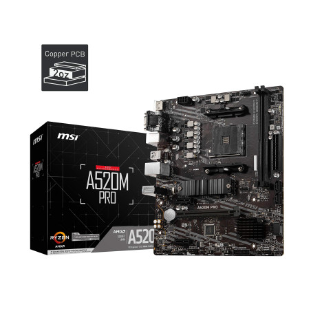 MSI A520M Pro Carte mère AMD A520 Emplacement AM4 Micro ATX
