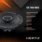Hertz SX 165 Neo Haut-parleurs Coaxiaux 2 Voies 165 mm, 200 W, Tweeter Intégré 35 mm, Woofer Papier Pressé Hydrofuge, Aimant Néo