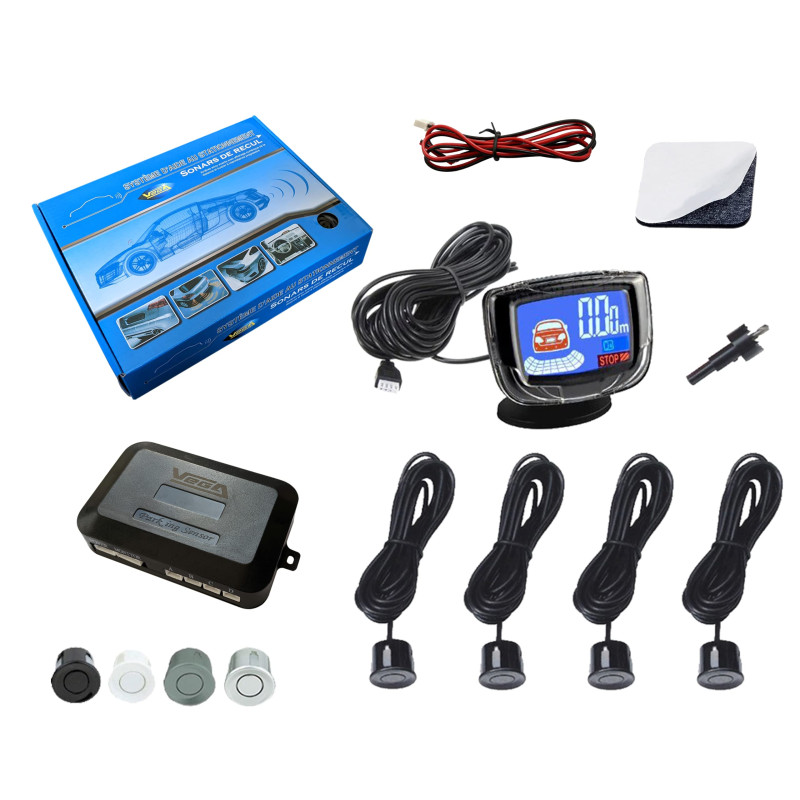 Radars de recul sonore avec écran LCD VEGA® Marque Française 4 capteurs Noirs Radars de recul sonore avec écran LCD VEGA® Marque Française 4 capteurs Noirs