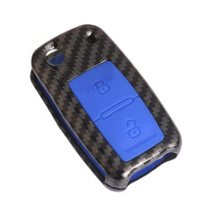 Happyit Coque en Fibre de Carbone ABS + étui en Silicone pour Clé de Voiture fit pour VW Volkswagen Amarok Polo Golf 4 5 6 MK4 B