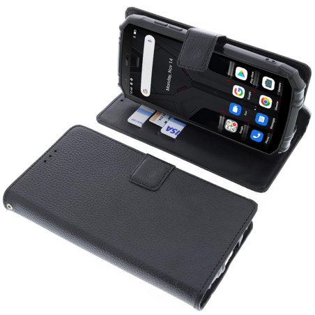 foto-kontor Housse Compatible avec Doogee S41 / S41 Pro Style Livre Noir Coque de Protection Portefeuille
