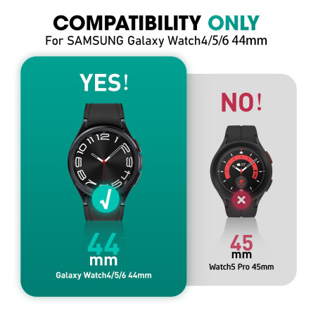 SUPCASE Unicorn Beetle Pro Series Coque de protection robuste avec bracelet pour Galaxy Watch 4/5/6 [44 mm] (Noir), Polyuréthane