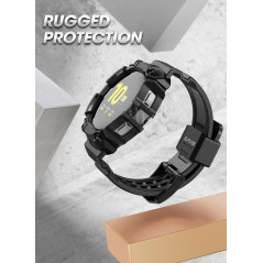 SUPCASE Unicorn Beetle Pro Series Coque de protection robuste avec bracelet pour Galaxy Watch 4/5/6 [44 mm] (Noir), Polyuréthane