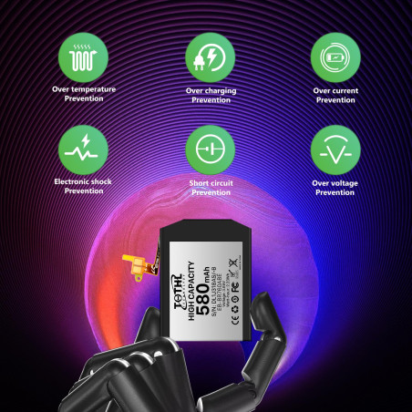 TQTHL Batterie de Rechange pour Samsung Gear S3 580 mAh EB-BR760ABE Compatible avec Samsung Gear SM-R760 SM-R770 SM-R765 Gear S3