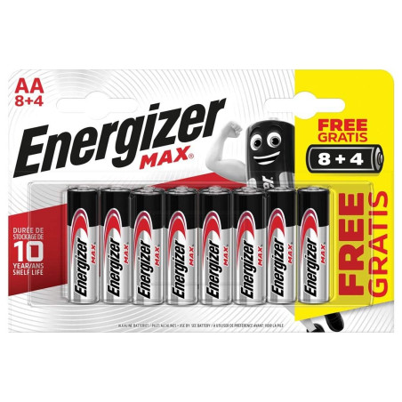 Energizer Piles Max Alkaline 8+4Free 1 Unité