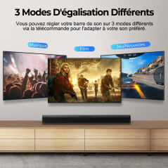 OXS S3 Barre de Son pour TV, Audio Home Cinéma avec Bluetooth 5.0, Basses Dynamiques, Son Ambiant 3D, Amélioration du Dialogue, 