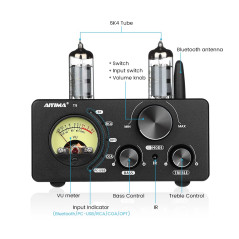 Amélioré AIYIMA Tube T9 Bluetooth 5.0 6K4 Amplificateur à Tube à Vide USB DAC 100W Récepteur Stéréo Amp Coax/Opt HiFi Home Audio