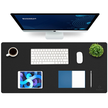 K KNODEL Tapis de Bureau, Tapis Bureau, Tapis Bureau Sous Main 43cm x 90cm, Double Face (Noir)
