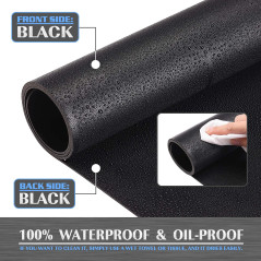 K KNODEL Tapis de Bureau, Tapis Bureau, Tapis Bureau Sous Main 43cm x 90cm, Double Face (Noir)