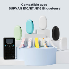 SUPVAN KATASYMBOL E10/E11/E16 Étiquettes Autocollantes Thermiques ÉTENDUES | 15 mm x 6 m/Rouleau (Cosmétique)