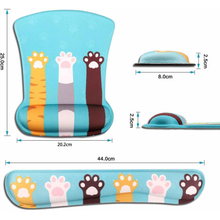 AOKSUNOVA Tapis de Souris Ergonomique Repose Poignet Clavier Poignet Support en Mousse Mémoire