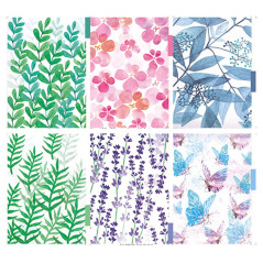CLKE 6Pcs Intercalaires A5 en Plastique, Classeur 6 Trous, Feuilles de Séparation Décoration Fleurs, Herbes, Feuilles pour Carne