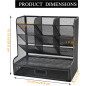 Vikmyer Organisateur de Bureau en Maille Multifonctionnel Noir pour Papeterie et Bureau, 9 Compartiments, 10,6 x 3,9 x 8 Pouces Vikmyer Organisateur de Bureau en Maille Multifonctionnel Noir pour Papeterie et Bureau, 9 Compartiments, 10,6 x 3,9 x 8 Pouces