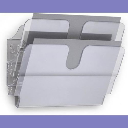 DURABLE - Porte-document mural FLEXIPLUS 2 - Format A4 paysage - Pour la présentation de documents - 1 kit - Transparent - 17090
