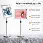 VAIIGO A3 porte - affiche réglable - cadre en aluminium - menu - annonce interchangeable - sécurité et base ronde stable (argent VAIIGO A3 porte - affiche réglable - cadre en aluminium - menu - annonce interchangeable - sécurité et base ronde stable (argent
