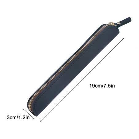 MiOYOOW Étui à Stylo en Cuir, Étui de Protection pour Stylo Rétro avec Fermeture Éclair pour Stylos Plume Crayons