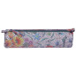 Clairefontaine 410107C -Trousse Scolaire Ronde motif Fleurs Effet écailles Ø5,5x22 cm en Véritable Cuir d'Agneau - Fourniture Sc