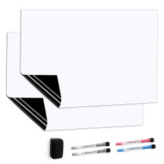 Tableau Blanc Magnétique 2Pcs 50x30cm Pour Frigo,CUHIOY Cuisine Liste des Courses,Rappel Quotidien Planifier,Enfants Tableau Aim