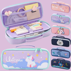 Grande Capacité Trousse École, Licorne School Papeterie Boîte Fille, Étui à crayons licorne, beau et mignon, adapté aux filles c