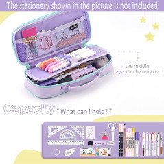 Grande Capacité Trousse École, Licorne School Papeterie Boîte Fille, Étui à crayons licorne, beau et mignon, adapté aux filles c