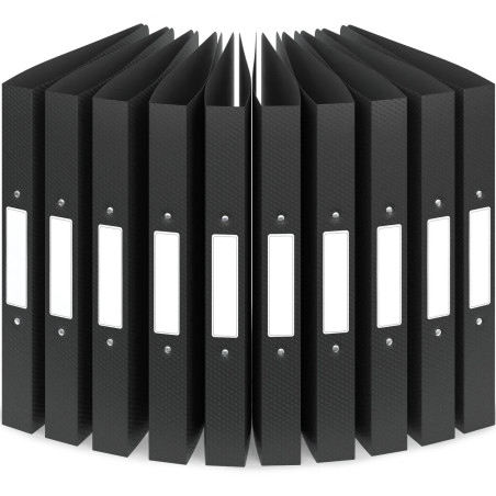 ACROPAQ - 10 x Classeur souple A4 | 2 anneaux | Avec étiquettes de dos, Dos de 3,5 cm, Couleur Nuit de la collection Nature - Pe