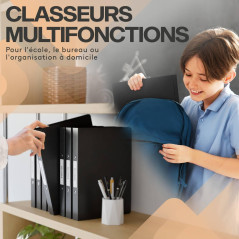 ACROPAQ - 10 x Classeur souple A4 | 2 anneaux | Avec étiquettes de dos, Dos de 3,5 cm, Couleur Nuit de la collection Nature - Pe