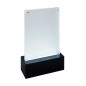 SIGEL TA423 Présentoir de table LED pour A6, présentation double face à illuminer, transparent/noir, acrylique